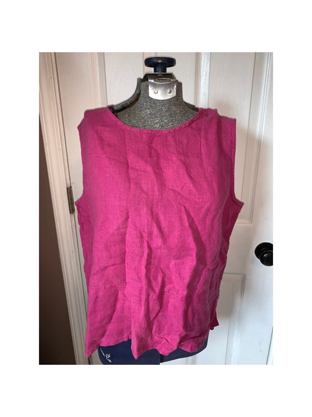 Women's Bryn Walker Pink Linen Sleeveless Tank Top Size S